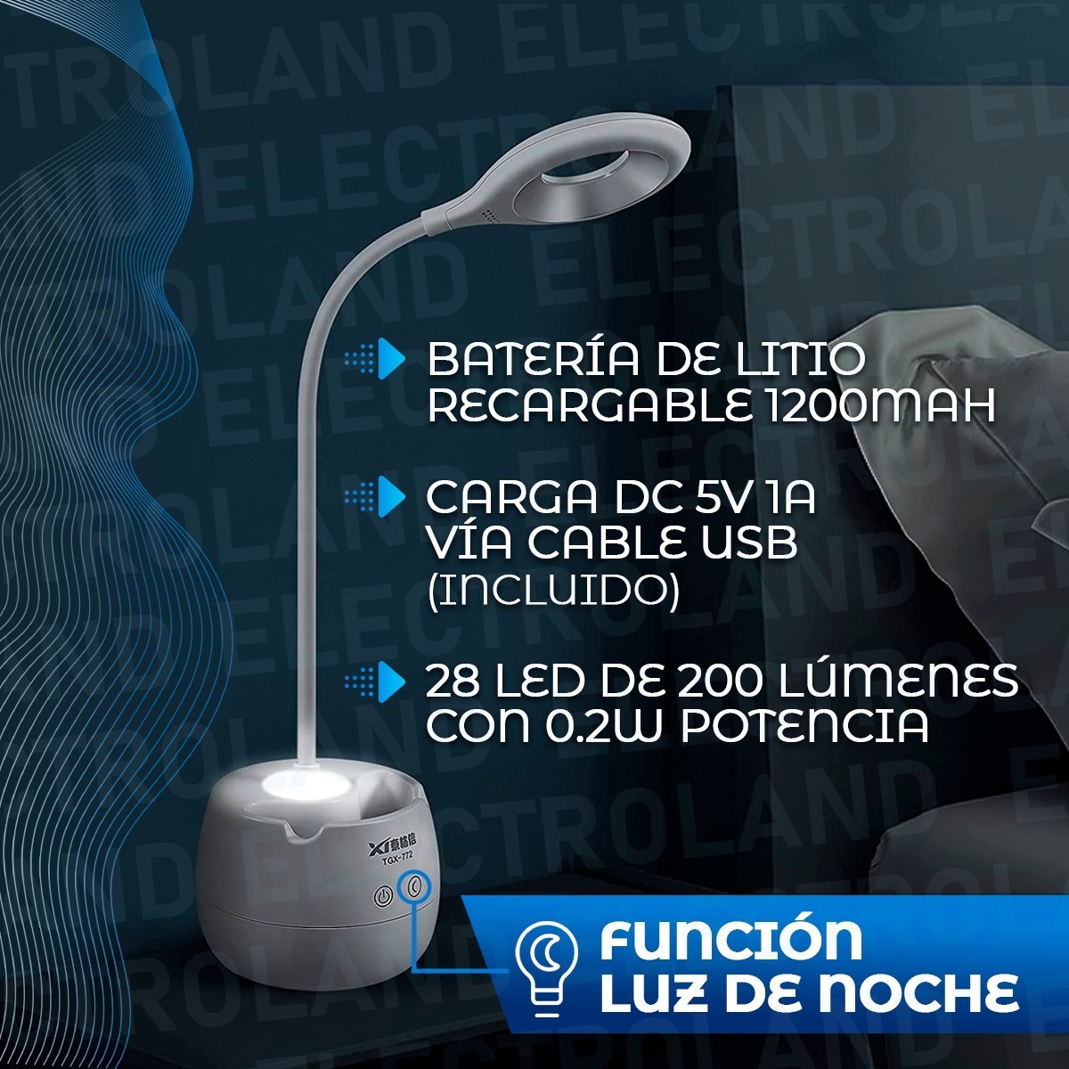 Led Touch Lampara Inalambrica Mesa Escritorio Usb Velador