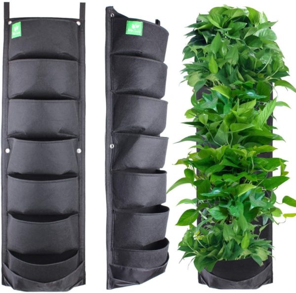 Jardin Vertical Muro Pocket Maceta Tela 7 Bolsillos